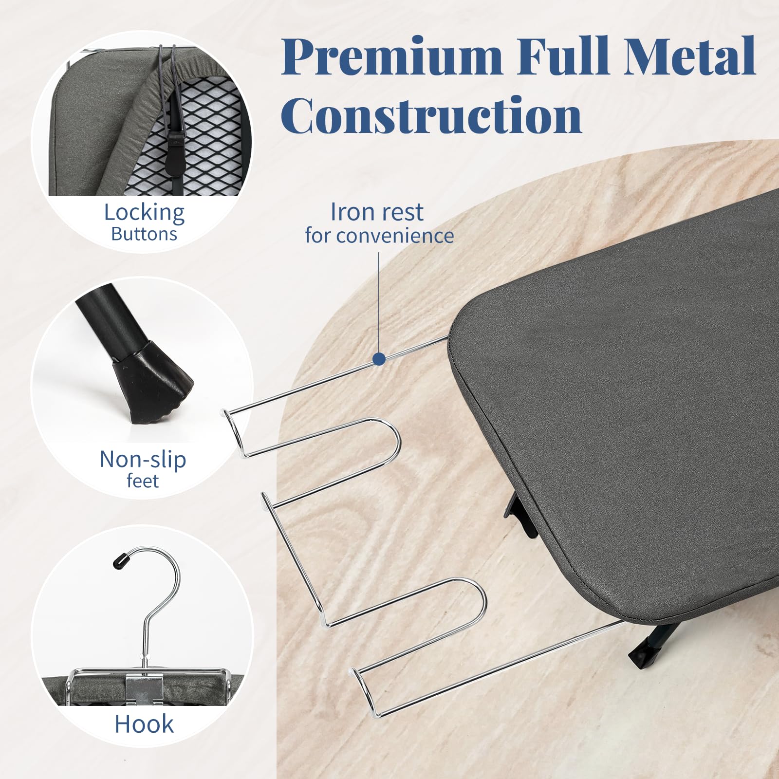 Small Ironing Board Foldable, BlissBoard Tabletop Iron Board with